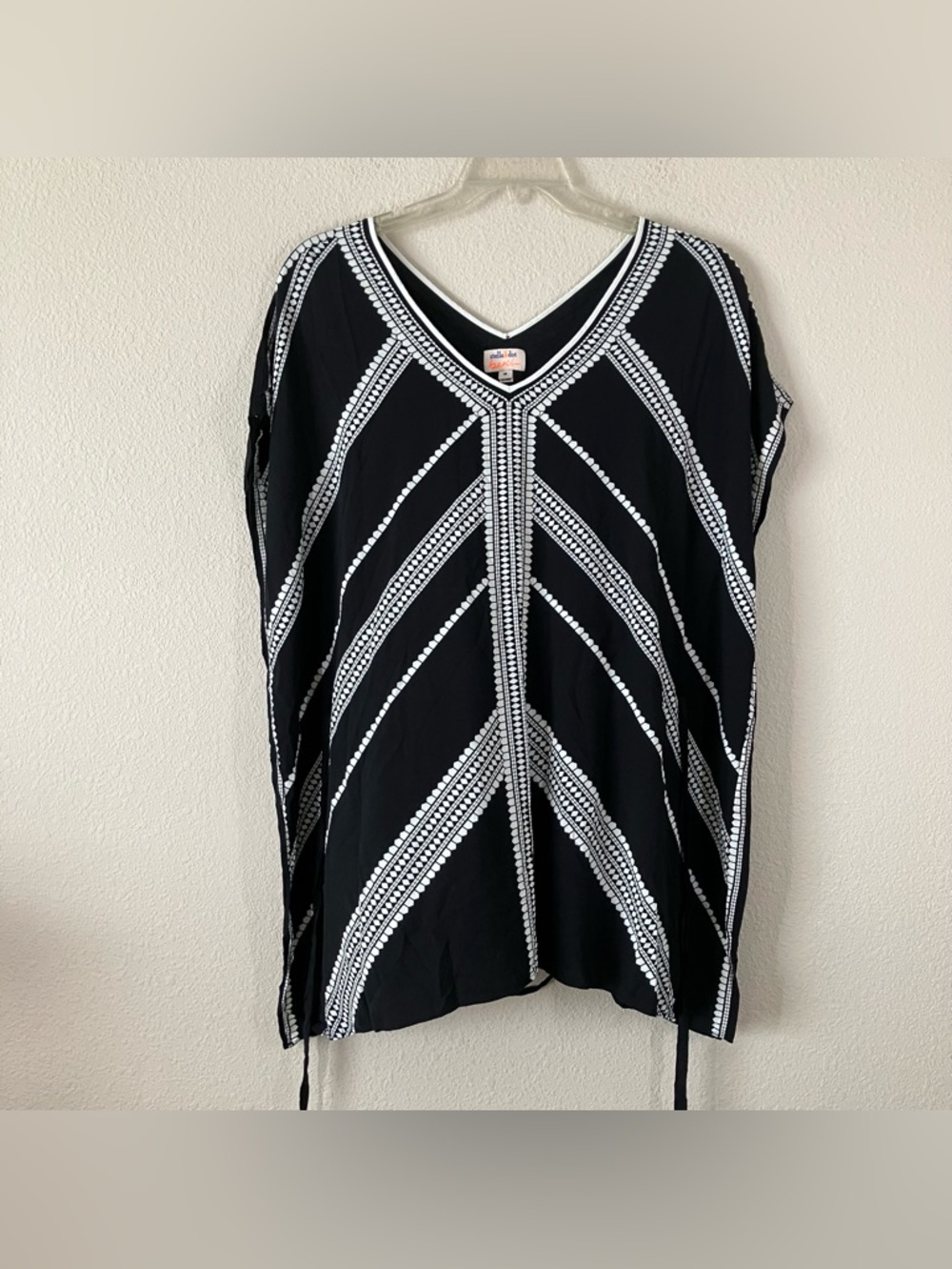 STELLA & DOT Gemma Kimono Tunic M Swim Cover-Up Beach Resort Boho Festival Black - Picture 5 of 11